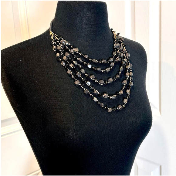 2 Boho Graduated Multi-Strand Beads on Cord Necklaces Wear Together or Separate - Picture 8 of 10